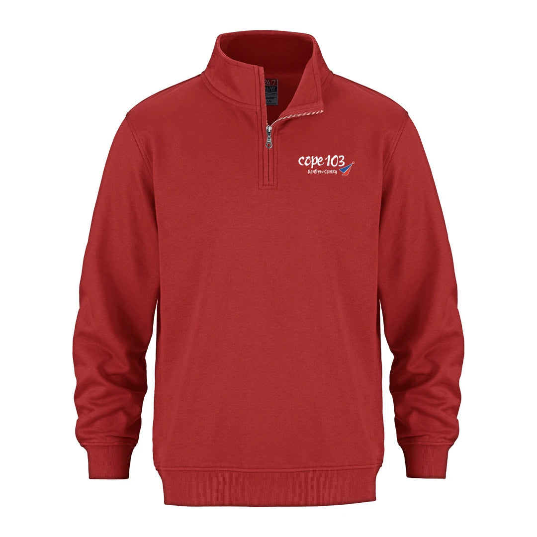 COPE 103 Red for Ed 1/4 Zip - Front