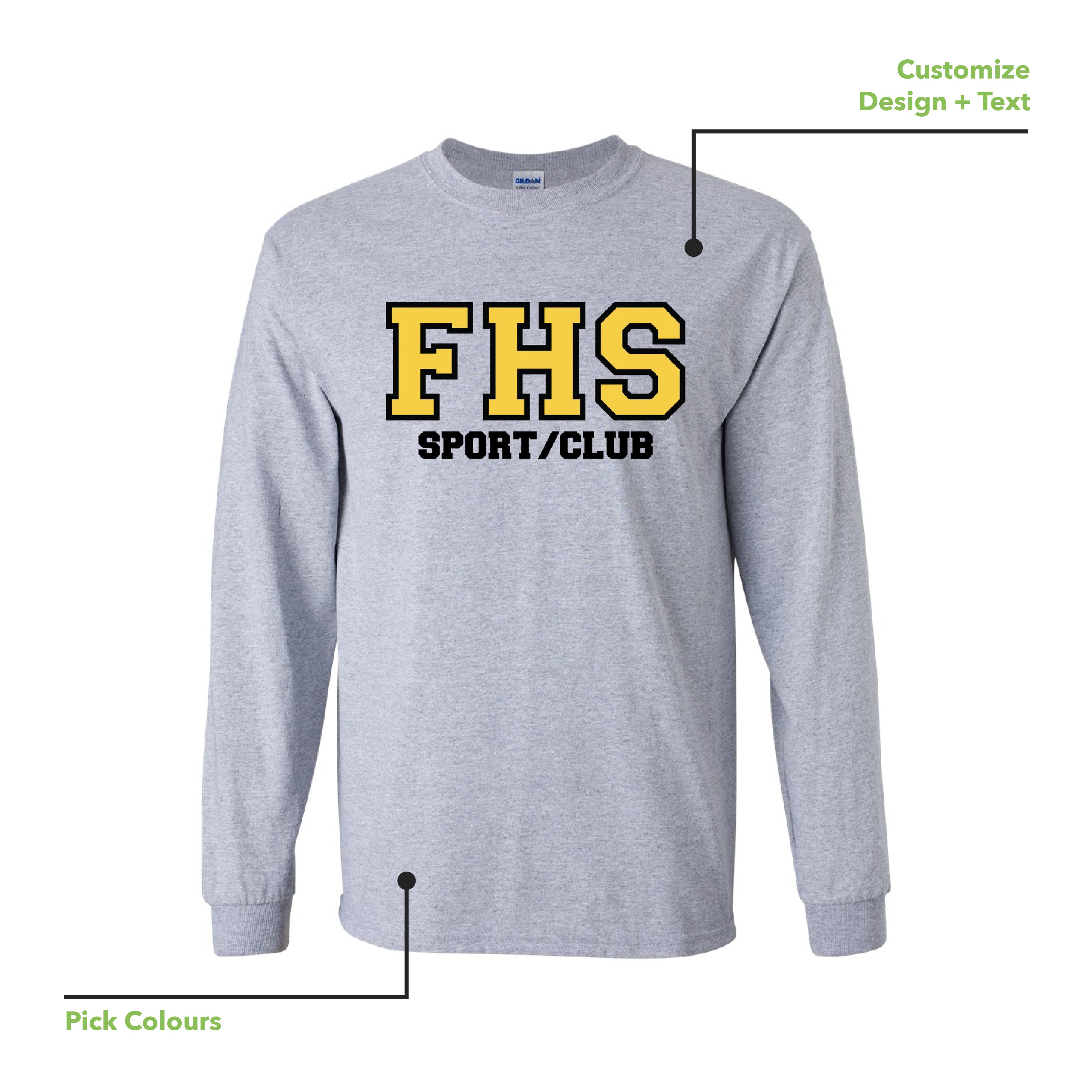 FHS - Printed Long Sleeve Adult T-Shirt