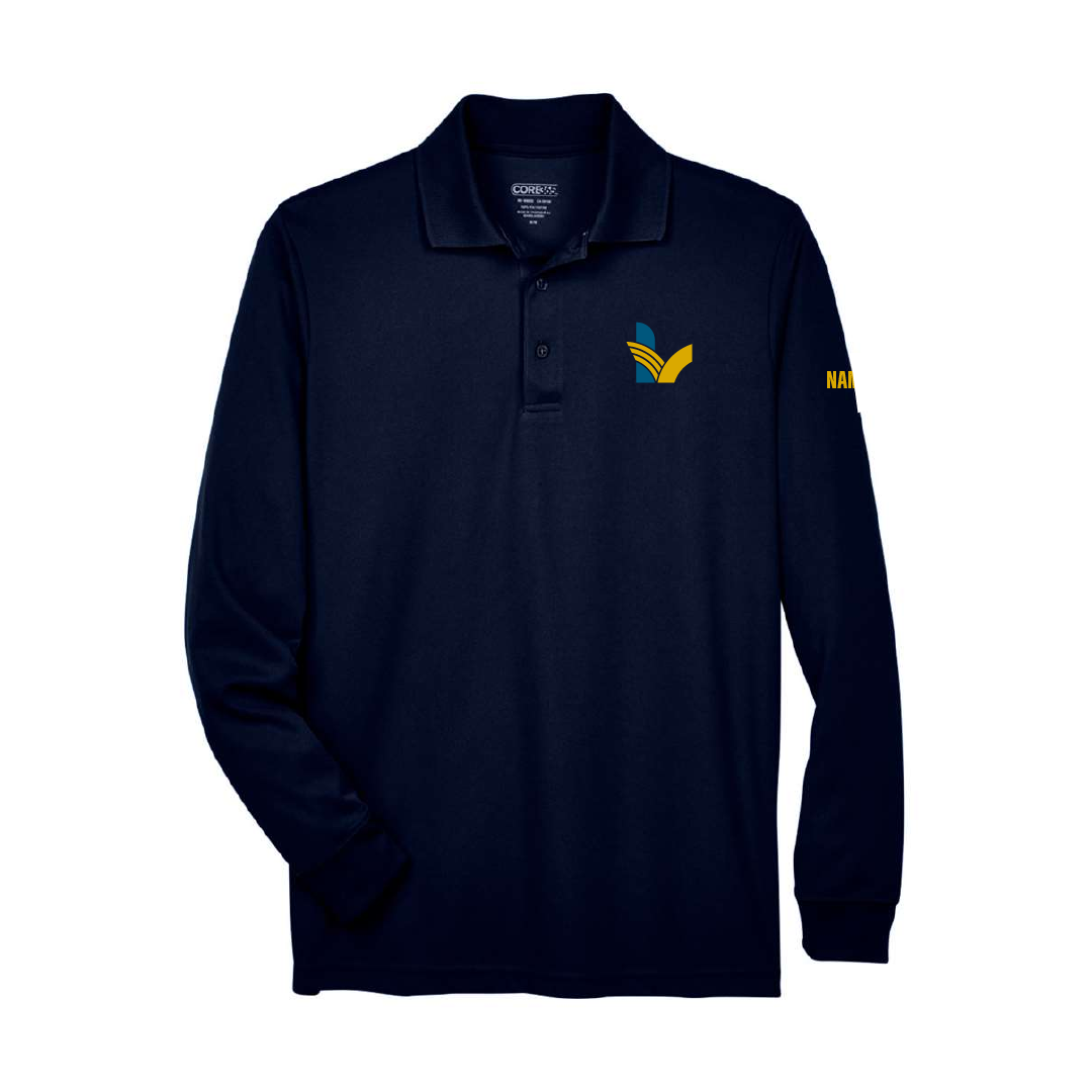 LV - Polo piqué manches longues brodé performant pour adulte
