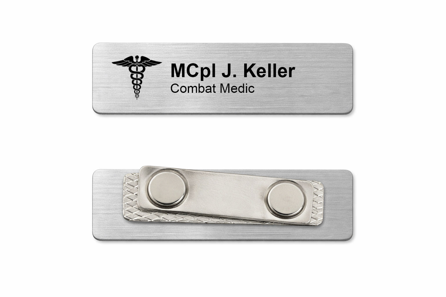 Custom Name Tag Badge | Engraved or Full Colour | Magnetic or Pin Back | Military & Law Enforcement Ready