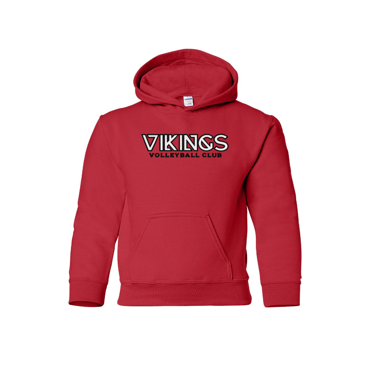 Vikings 18500B red youth hoodie - applique front