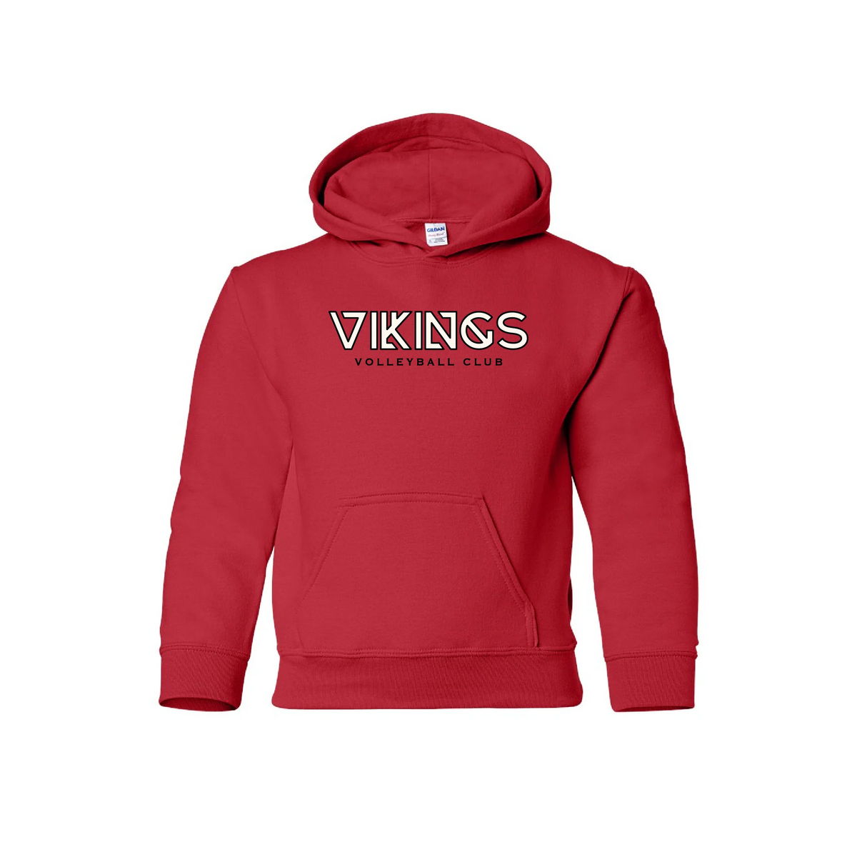 Vikings 18500B red youth hoodie - printed front