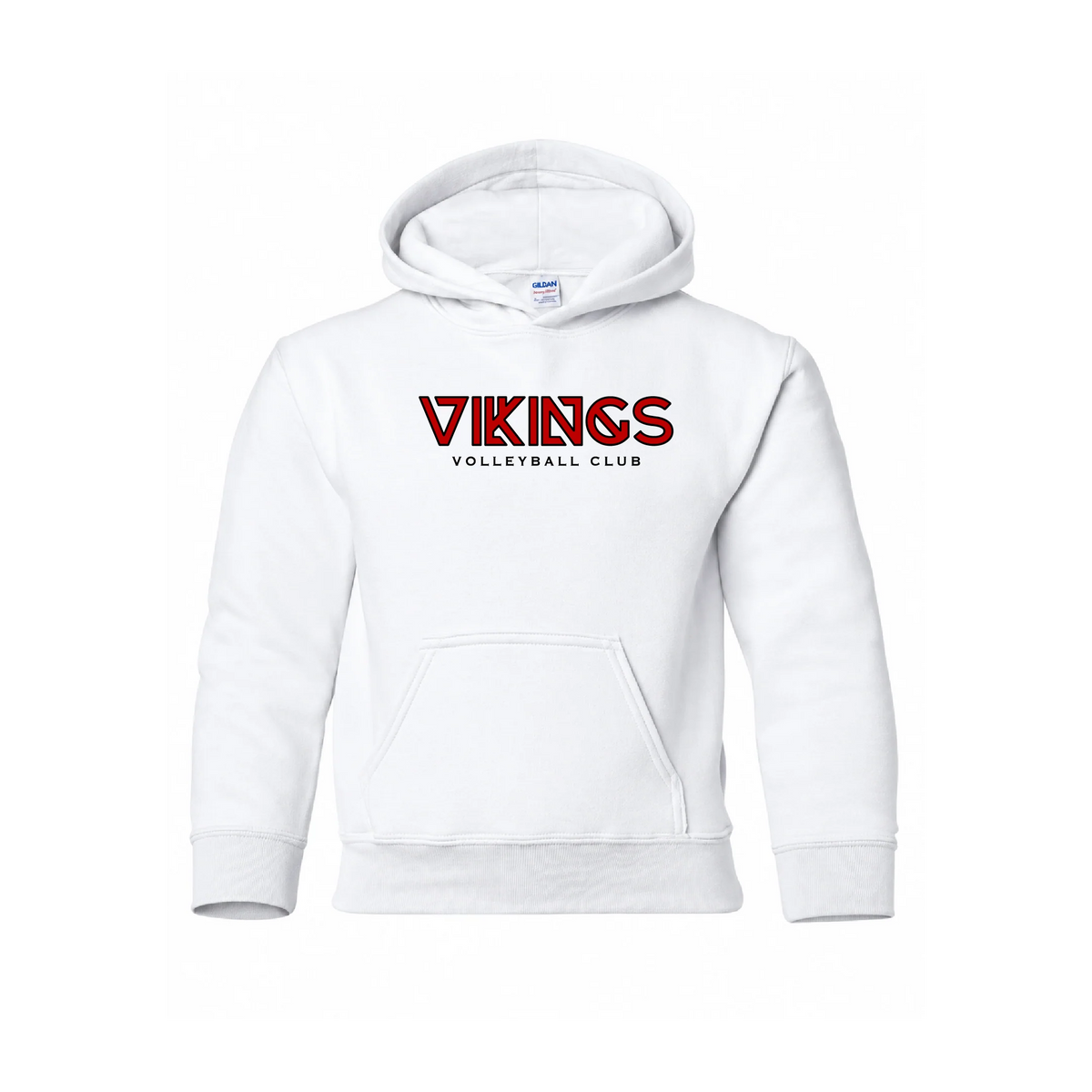 Vikings 18500B white youth hoodie - printed front