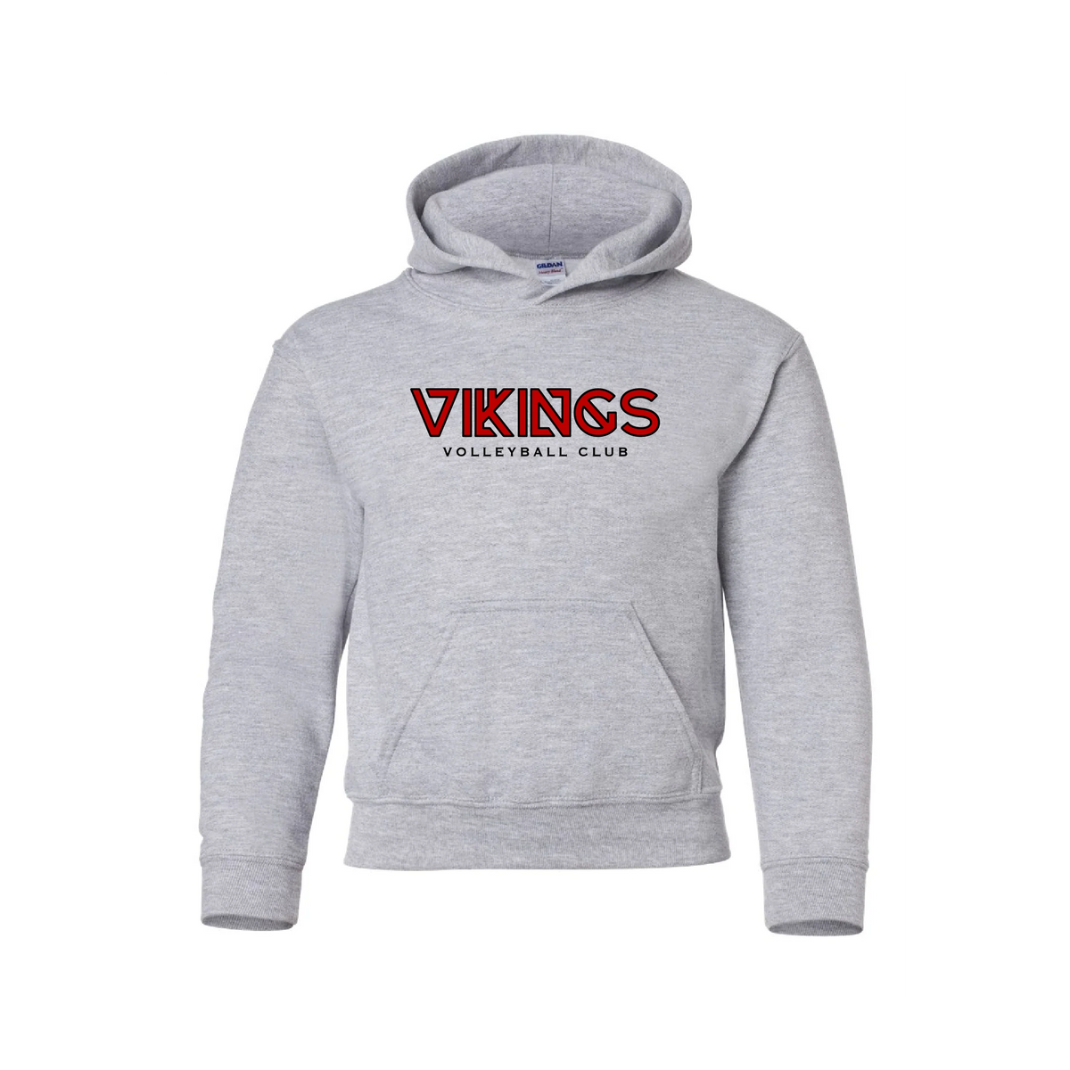 Vikings 18500B sport grey youth hoodie - printed front