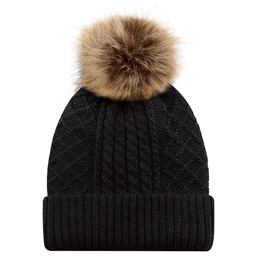 Women's Faux Fur Pom Pom Toque - 1E140L