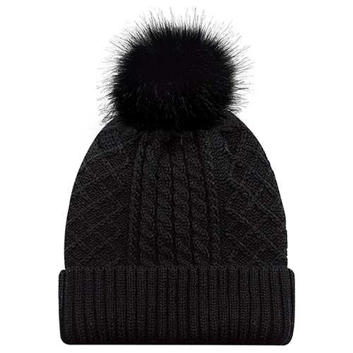 Women's Faux Fur Pom Pom Toque - 1E140L
