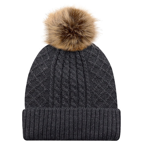 Women's Faux Fur Pom Pom Toque - 1E140L