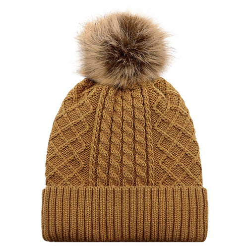 Women's Faux Fur Pom Pom Toque - 1E140L