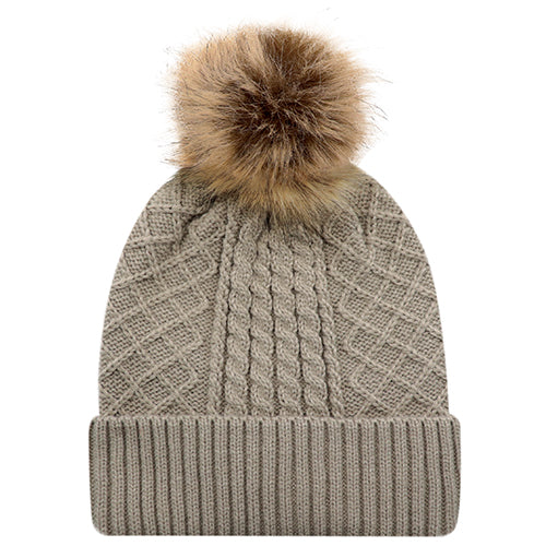 Women's Faux Fur Pom Pom Toque - 1E140L