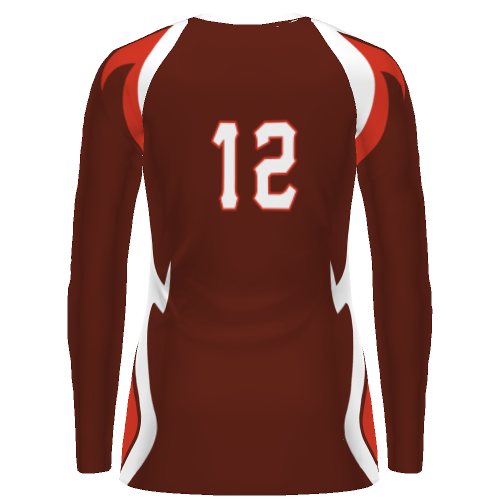 Girls Sublimated Long Sleeve Stretch Volleyball Jersey - 228459