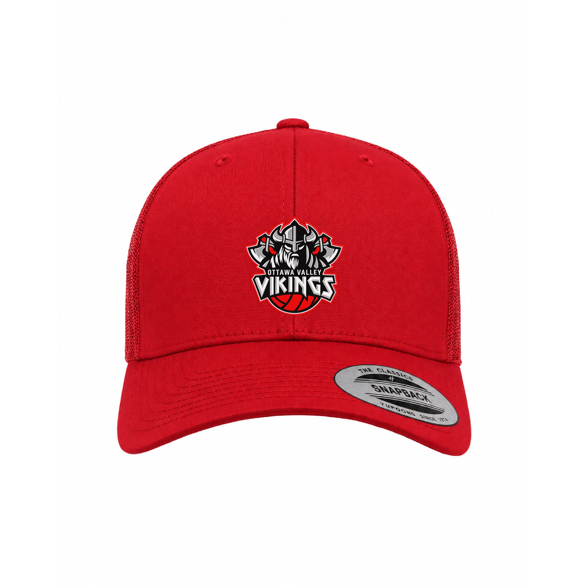 Vikings 6606 red trucker hat - logo