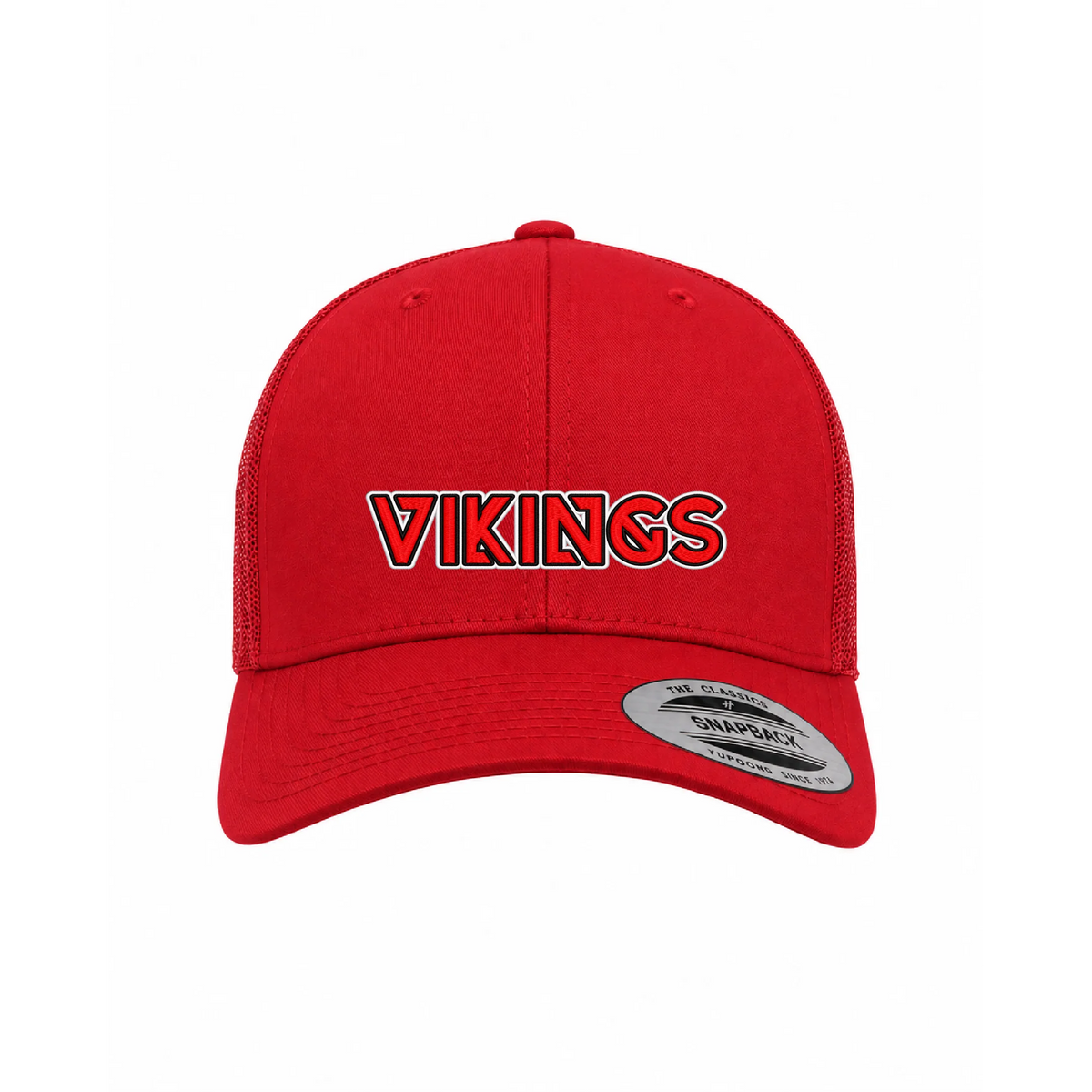 Vikings 6606 red trucker hat - text
