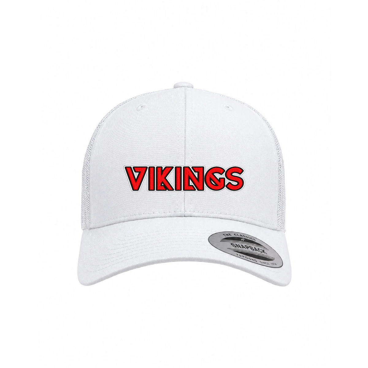 Vikings 6606 white trucker hat - text