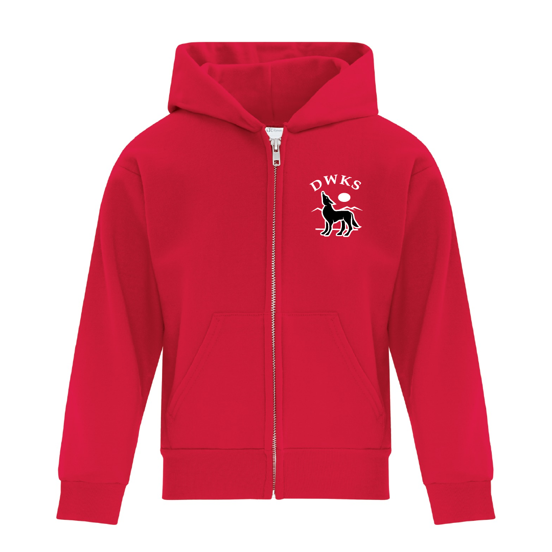 DWKS - Embroidered Full Zip Youth Hooded Sweatshirt