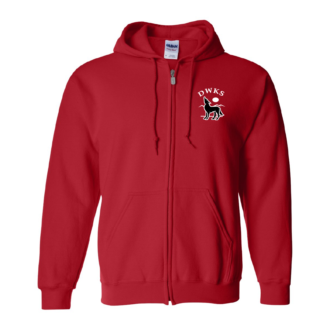 DWKS - Embroidered Adult Fleece Full Zip Hooded Sweater