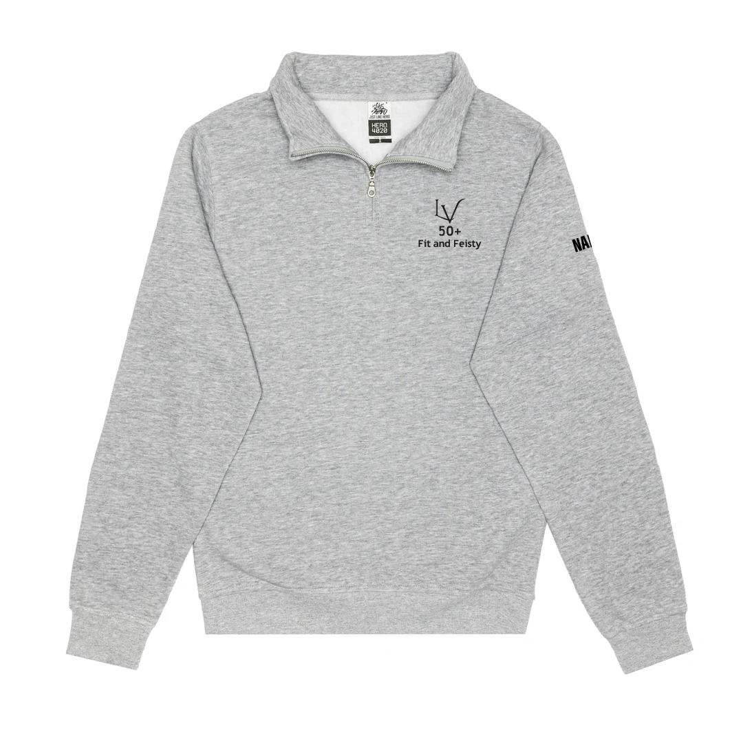 Sweat-shirt unisexe à col zippé brodé F&amp;F -