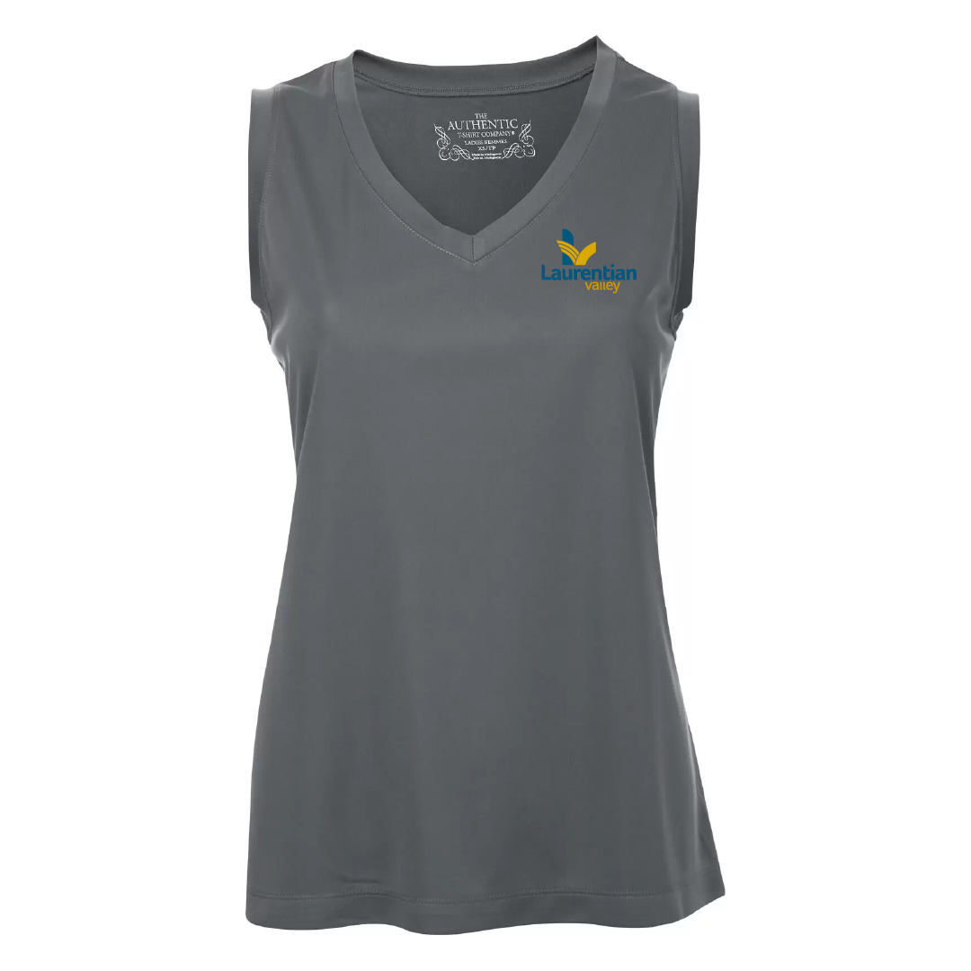 LV - Printed Ladies Performance Sleeveless V-Neck