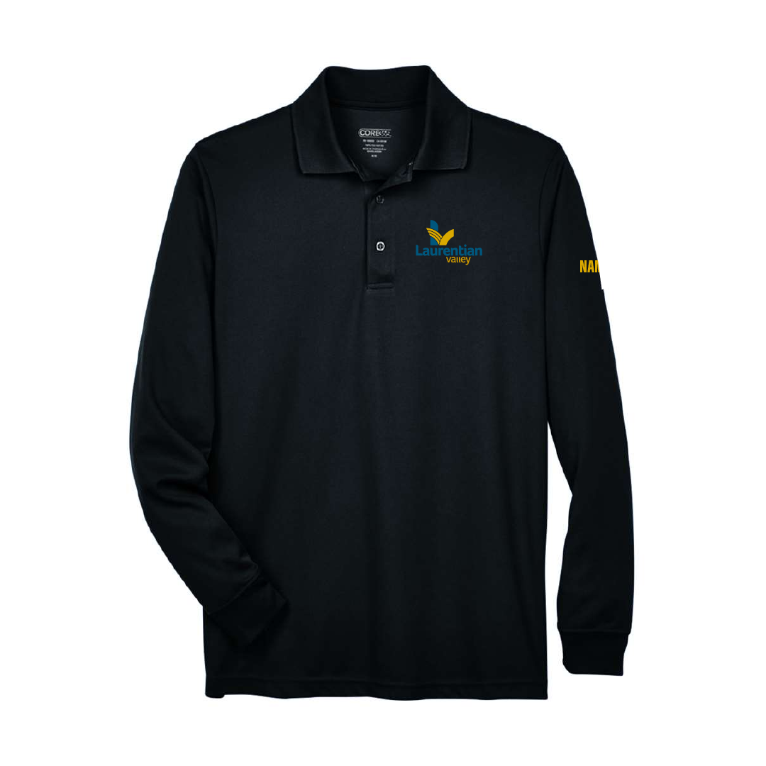 LV - Embroidered Adult Performance Long Sleeve Piqué Polo