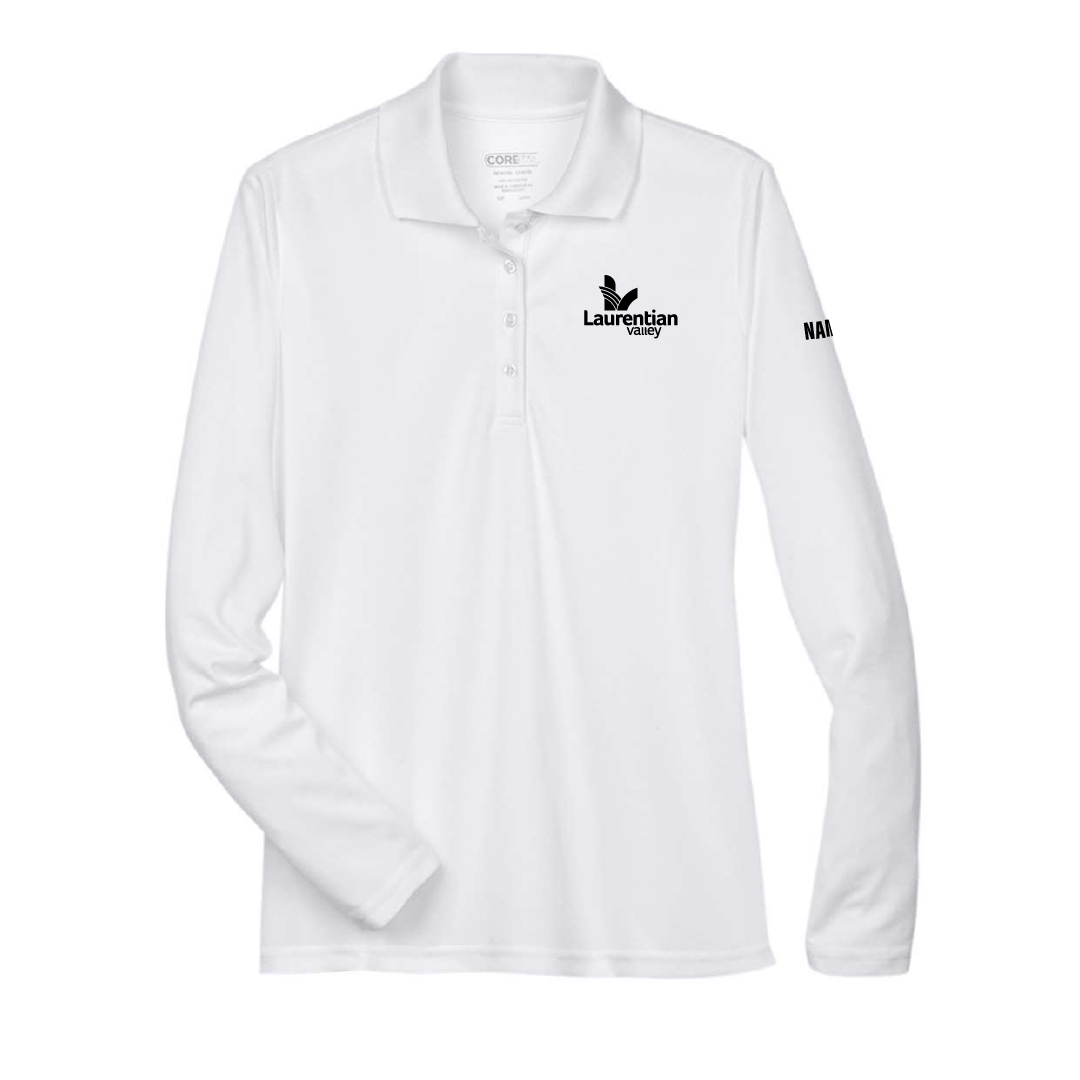 LV - Embroidered Ladies Performance Long Sleeve Piqué Polo