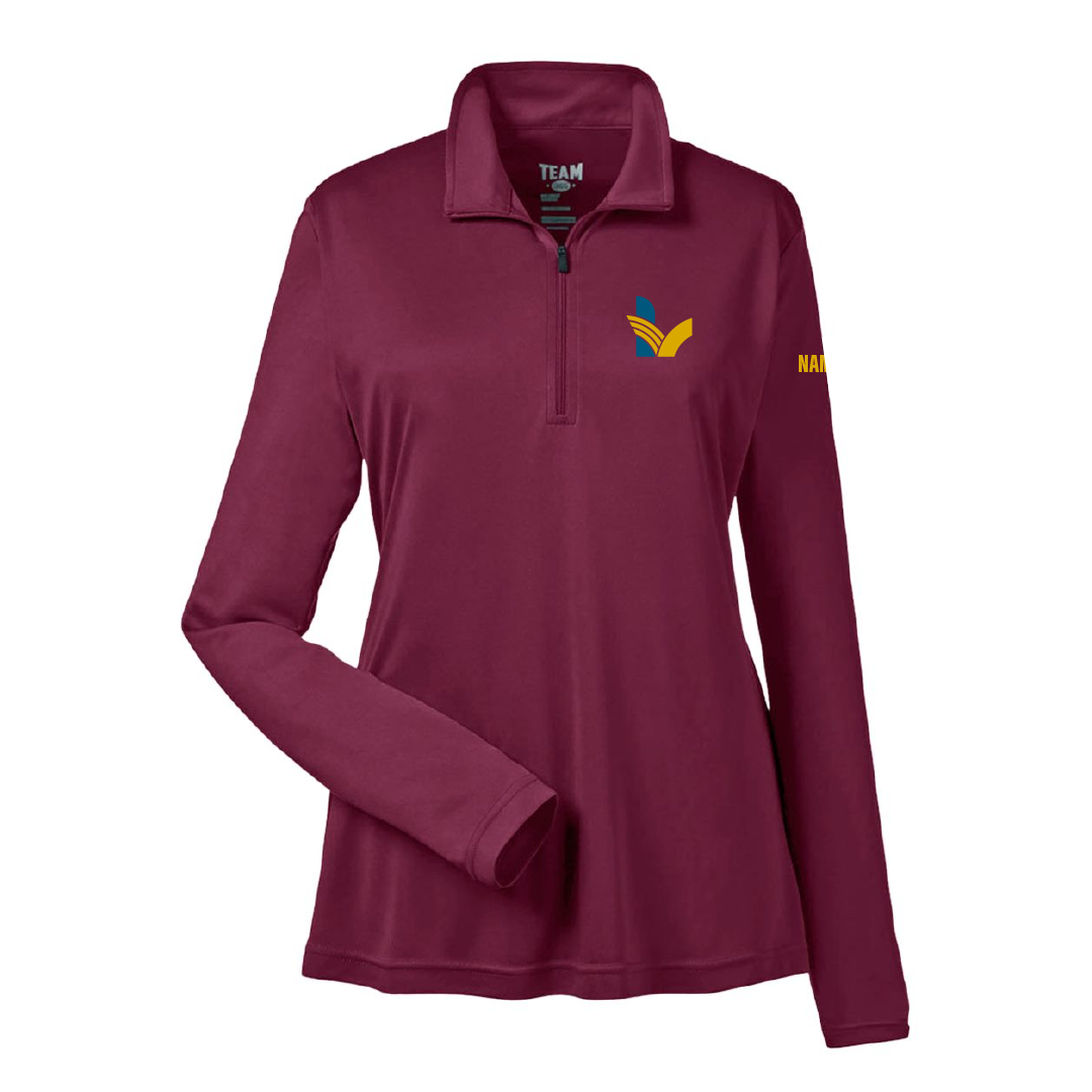 LV - Embroidered Ladies Performance 1/4 Zip Pullover