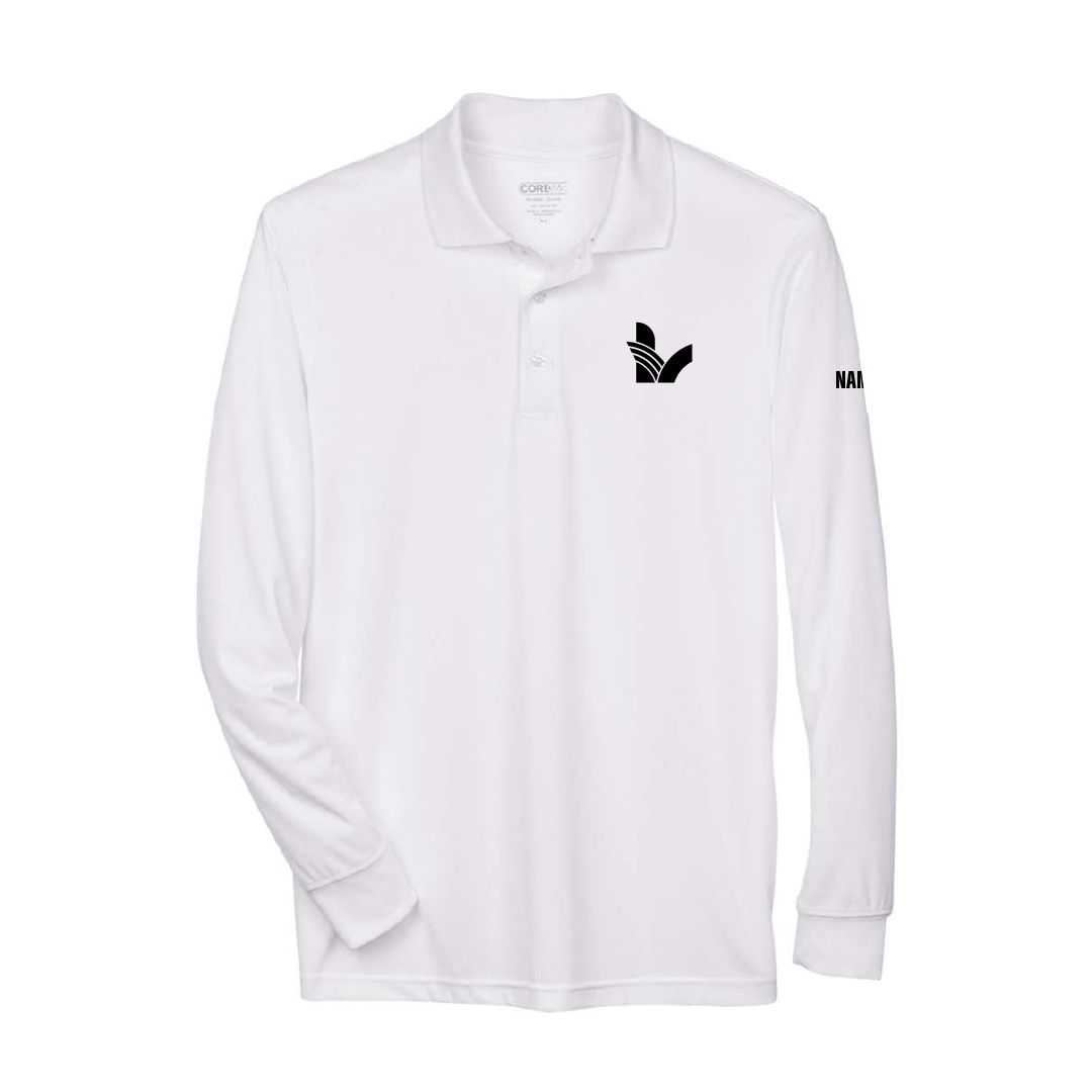 LV - Polo piqué manches longues brodé performant pour adulte