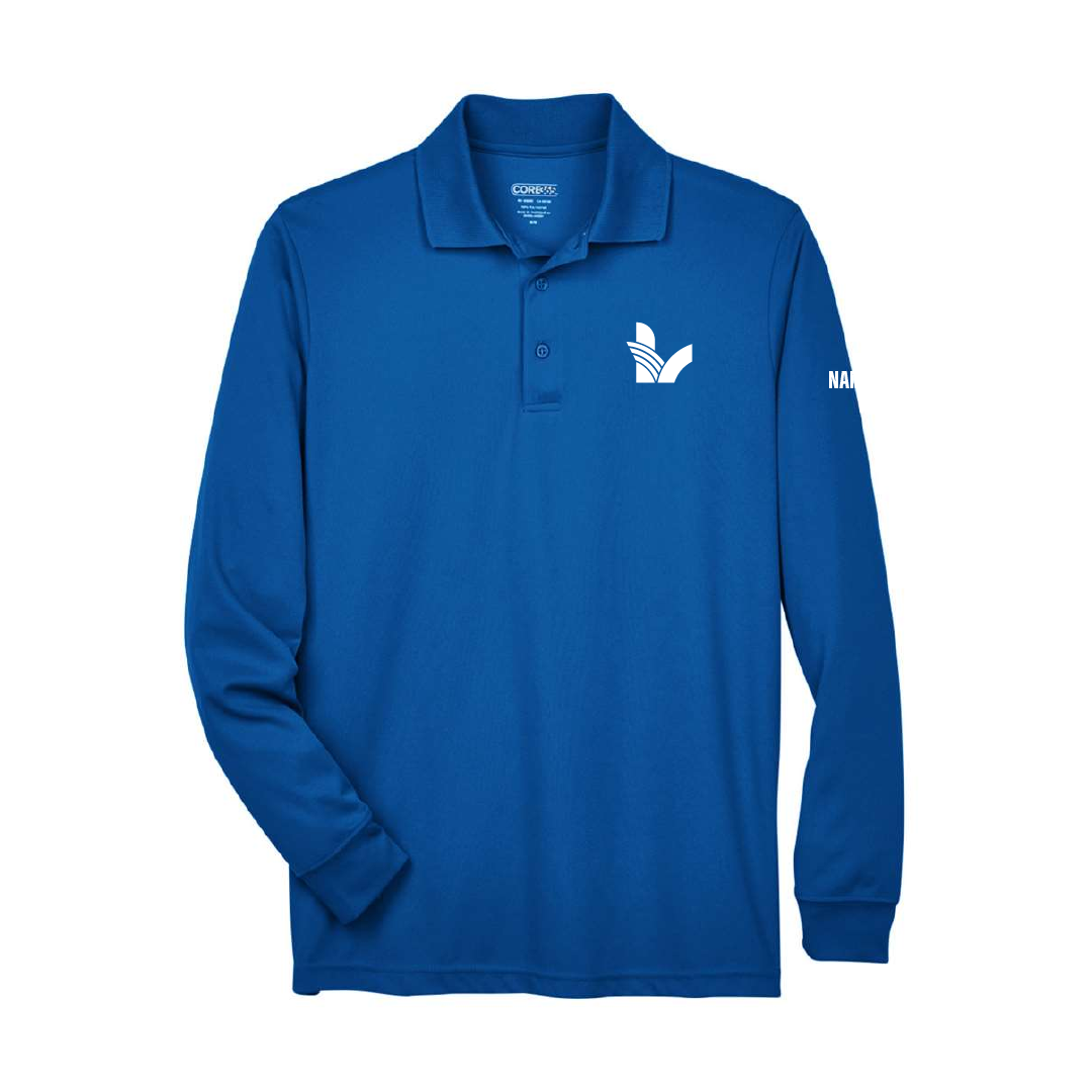 LV - Polo piqué manches longues brodé performant pour adulte