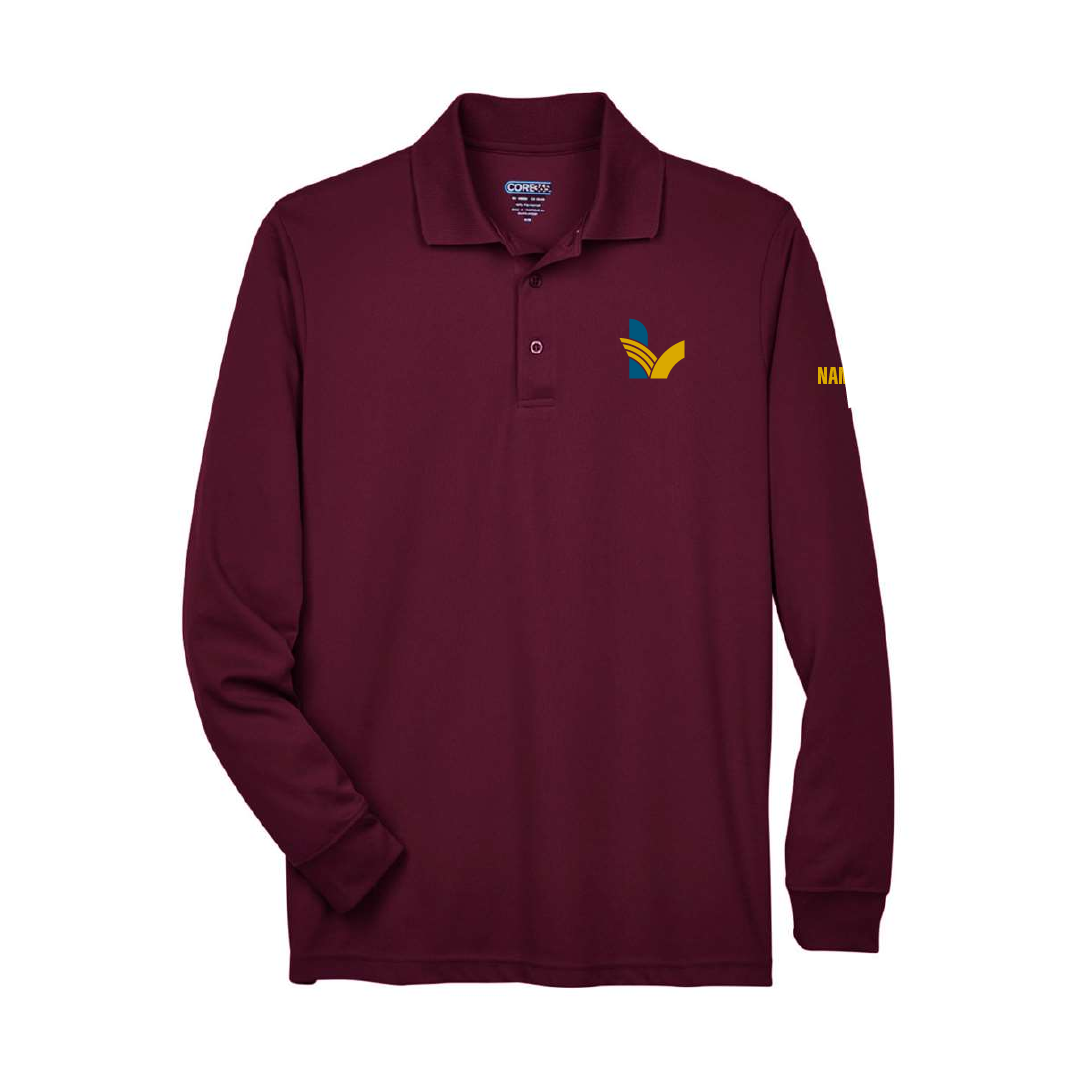 LV - Polo piqué manches longues brodé performant pour adulte