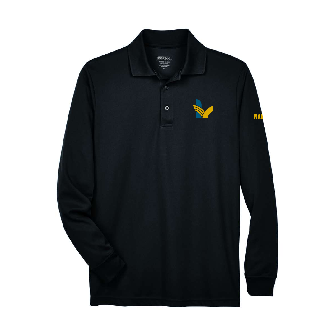 LV - Polo piqué manches longues brodé performant pour adulte