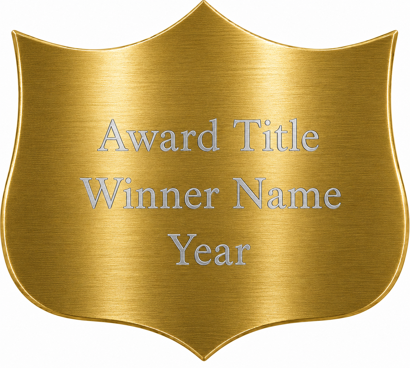 Trophy Aluminum Traditional Shield Plate — Custom Engraved