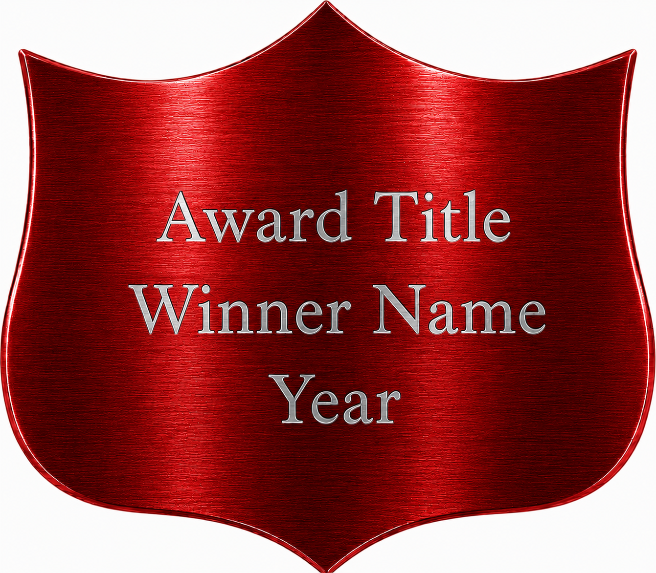 Trophy Aluminum Traditional Shield Plate — Custom Engraved