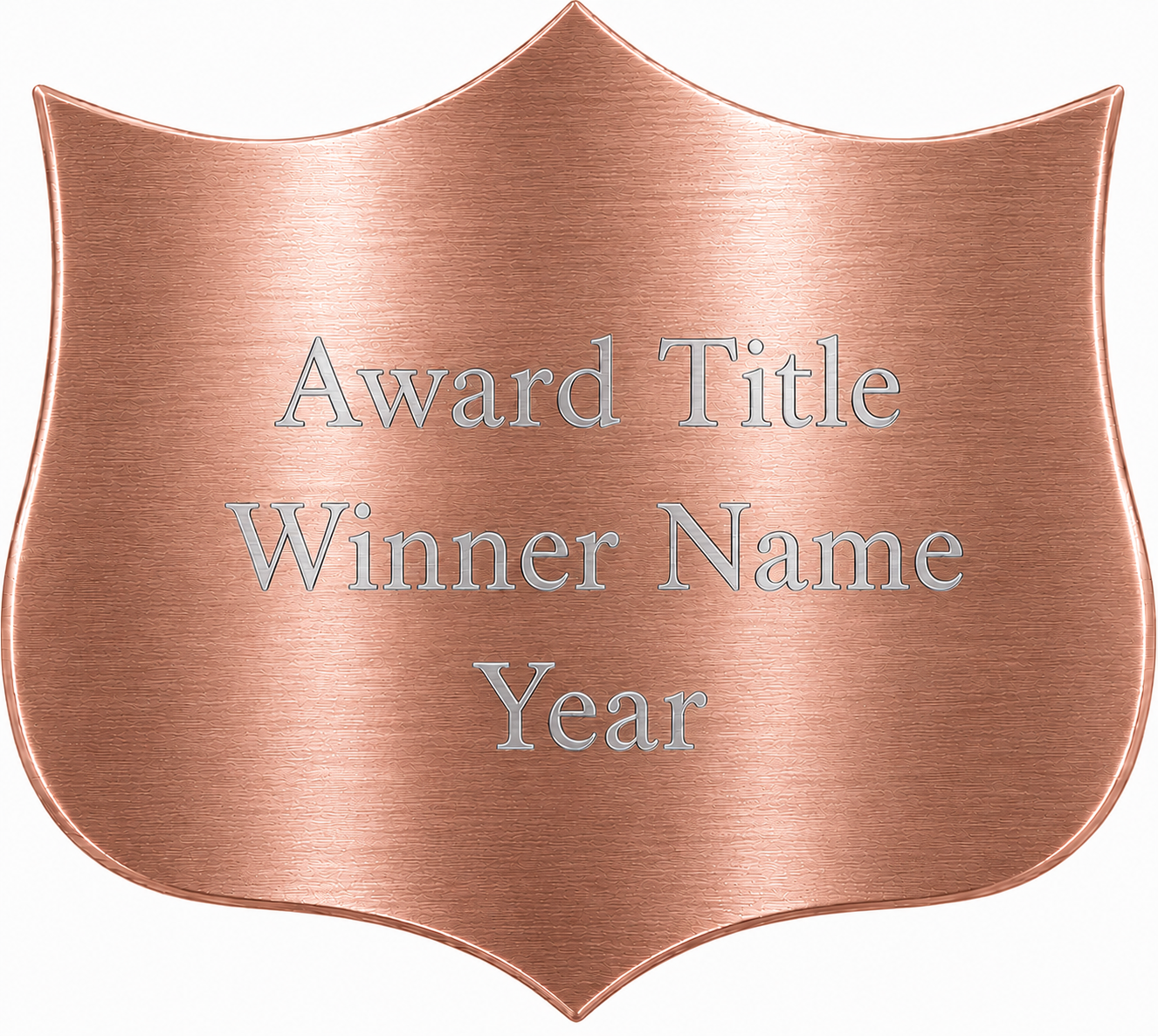 Trophy Aluminum Traditional Shield Plate — Custom Engraved