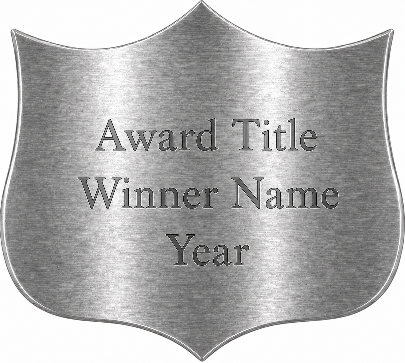 Trophy Aluminum Traditional Shield Plate — Custom Engraved