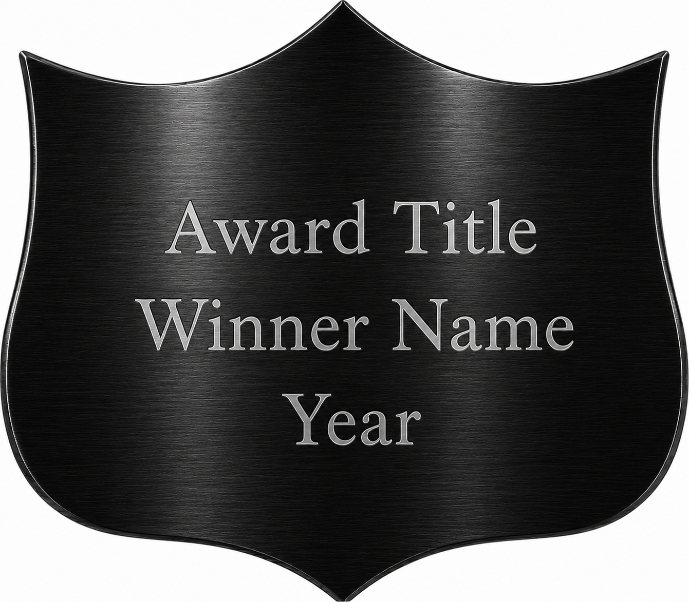 Trophy Aluminum Traditional Shield Plate — Custom Engraved