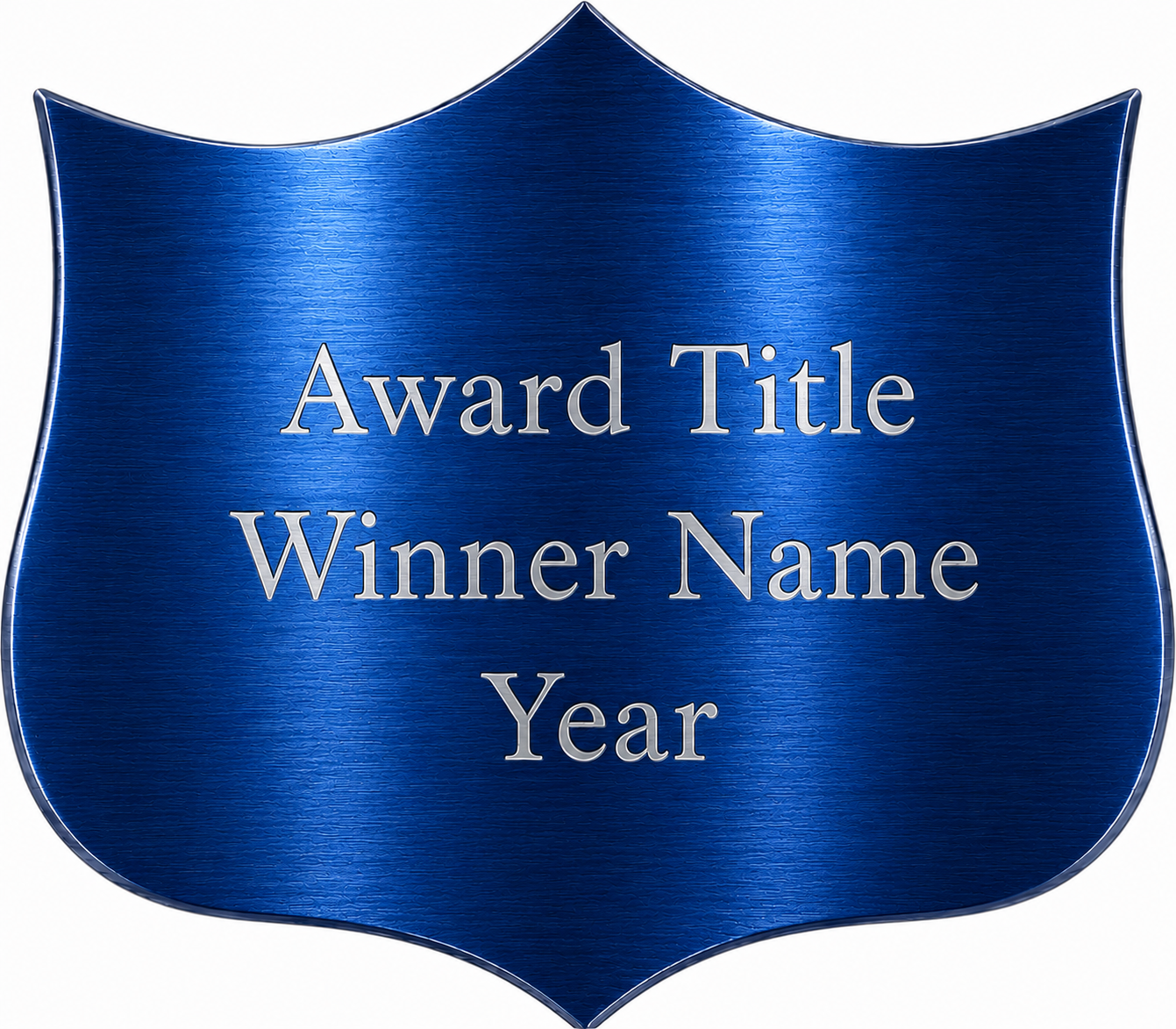 Trophy Aluminum Traditional Shield Plate — Custom Engraved