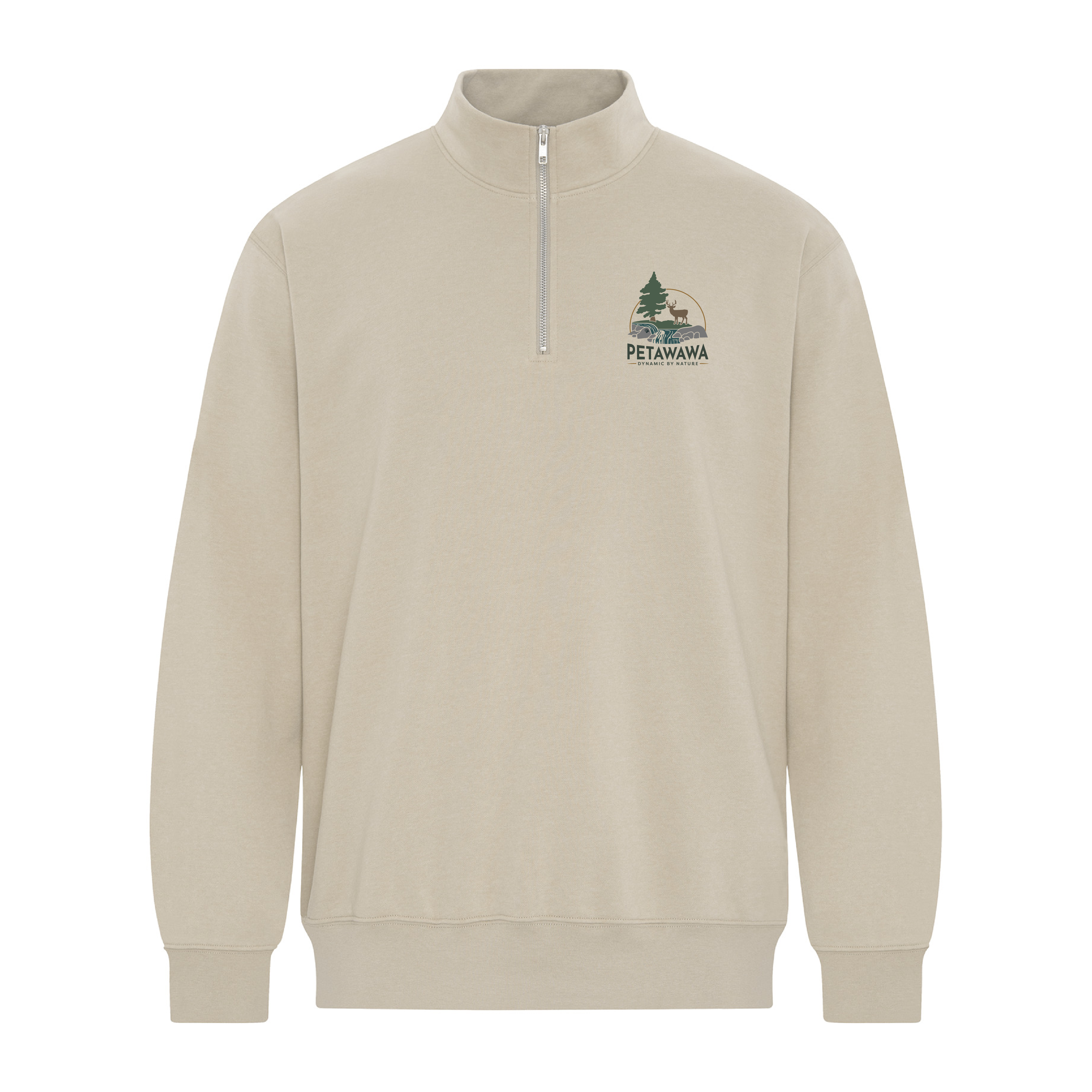 TOP - Printed Logo Unisex 1/4 Zip Sweater
