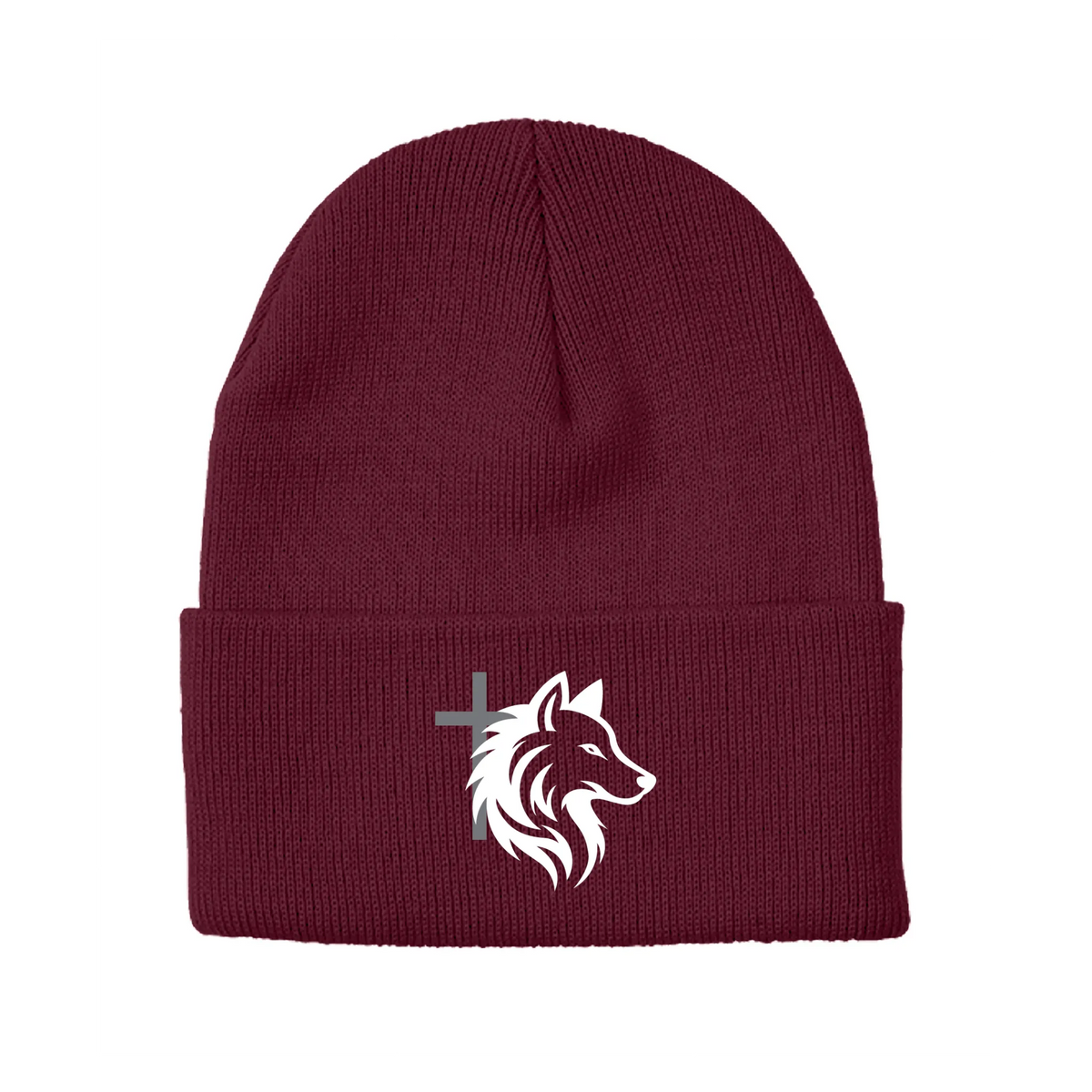 SFA embroidered cuff toque, maroon, logo icon