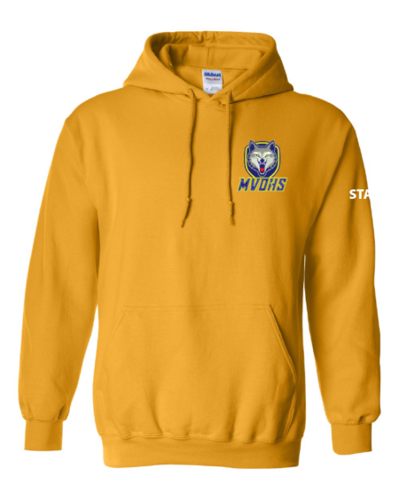 Gold coloured MVDHS Embroidered Hooded Sweater